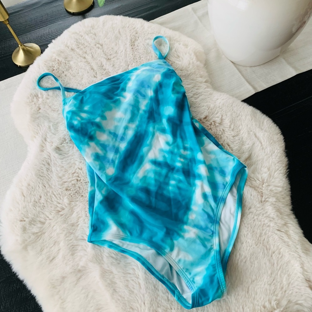 KONA SOL tie dye one piece swimsuit-med. NEW